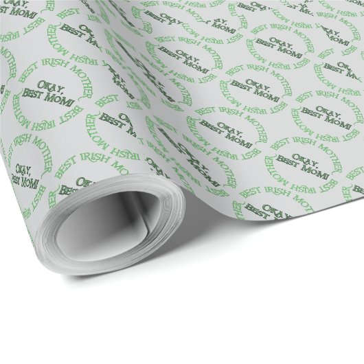 Beste Ierse moeder grijs matte inpakpapier (Rol Hoek)