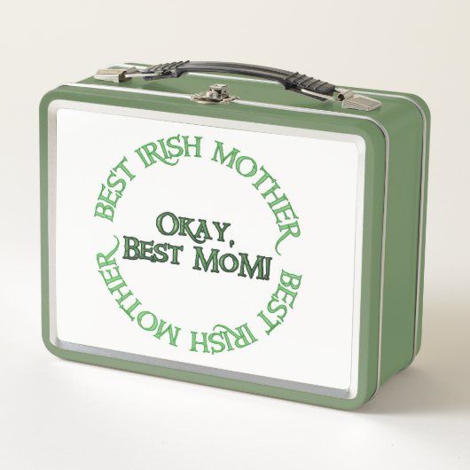 Beste Ierse moeder witte en groene lunchbox (Voorkant)