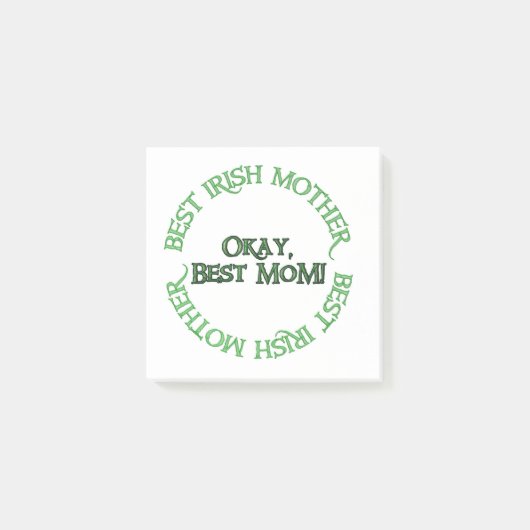 Beste Ierse moeder witte notitieblokken Post-it® Notes (Voorkant)