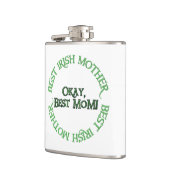 Beste Ierse moeder witte verpakte fles Heupfles (Links)