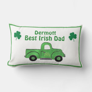 Beste Ierse Papa Vintage Handgeschilderde Groene V Kussen