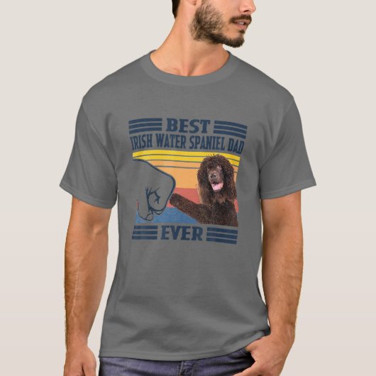 Beste Ierse waterspaniel vader ooit  vader D T-shirt (Voorkant)