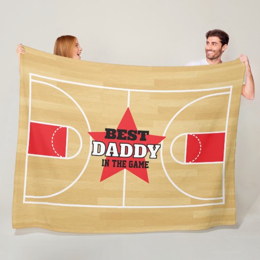Beste in het spel Basketbal gepersonaliseerde gift Fleece Deken (In situ)