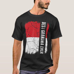 Beste Indonesische oma ooit Indonesië vlag moeder T-shirt