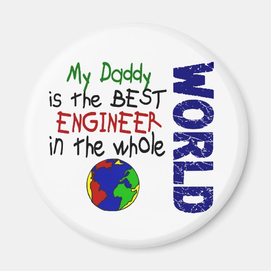 Beste ingenieur in wereld 2 (papa) magneet (Voorkant)