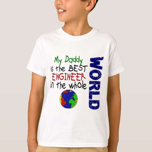 Beste ingenieur in wereld 2 (papa) t-shirt (Voorkant)