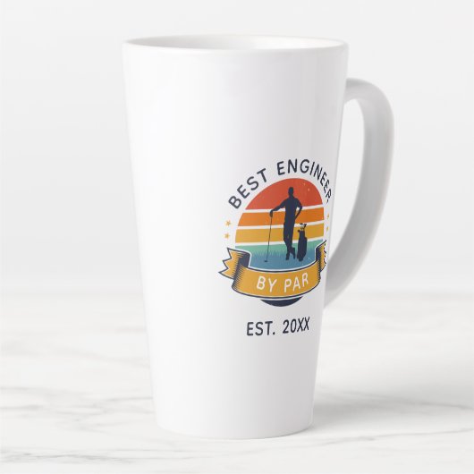 Beste ingenieur van de marinedag Golf Fan Latte Mok (Rechterhoek)