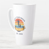 Beste ingenieur van de marinedag Golf Fan Latte Mok (Linkerhoek)