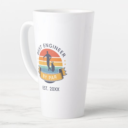 Beste ingenieur van de marinedag Golf Fan Latte Mok (Linkerhoek)