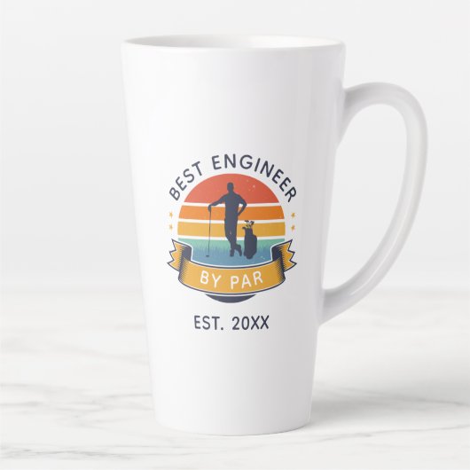 Beste ingenieur van de marinedag Golf Fan Latte Mok (Rechts)