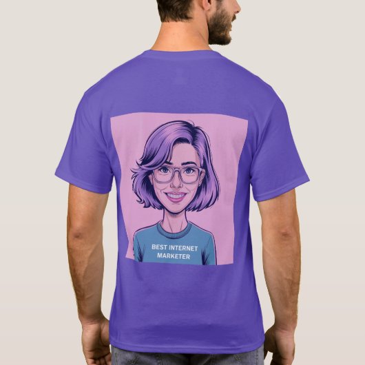 Beste internet marketeer Comic T-shirt (Achterkant)