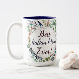 Beste Italiaanse mam Ever Foliage en kruiden Tweekleurige Koffiemok