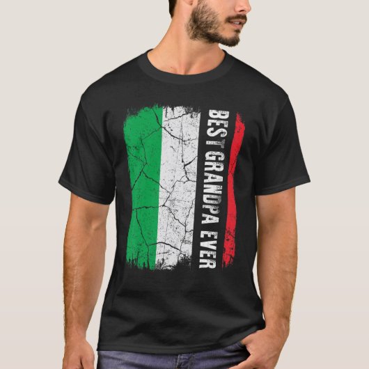 Beste Italiaanse opa ooit Italië vlag Vaderdag T-shirt (Voorkant)