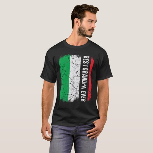 Beste Italiaanse opa ooit Italië vlag Vaderdag T-shirt (Voorkant volledig)