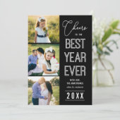 Beste jaar ooit BEWERKBARE KLEUR Nieuwjaar fotokaa Feestdagenkaart (Staand voorkant)