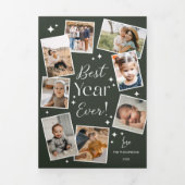 Beste Jaar ooit! Collage voor fotoscrapbook Drieluik Wenskaart (Cover)