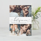 Beste jaar ooit, drie fotocollage, nieuwjaarskaart feestdagenkaart (Staand voorkant)