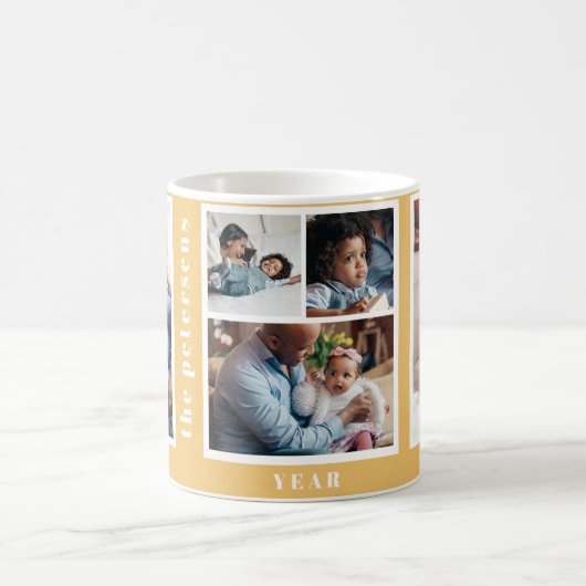 Beste jaar ooit, eenvoudige familiefoto collage or koffiemok (Center)