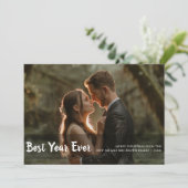 Beste Jaar Ooit Elegante Paar Vakantie Kaart (Staand voorkant)