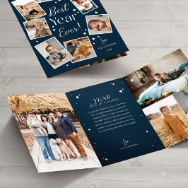 Beste jaar ooit! Familie foto scrapboek collage Drieluik Wenskaart