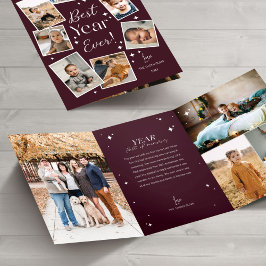 Beste jaar ooit! Familie foto scrapbook collage Drieluik Wenskaart