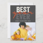 Beste Jaar Ooit Handgeschreven Modern Schrift Foto Feestdagenkaart (Voorkant)