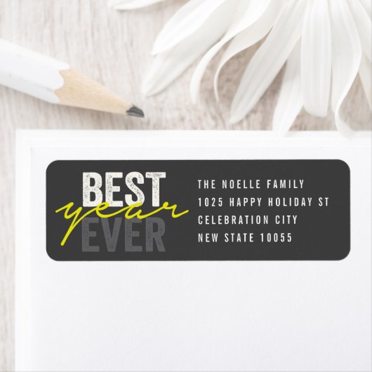Beste Jaar Ooit Handgeschreven Script Modern Adres Etiket (Insitu)