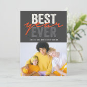 Beste Jaar Ooit Handgeschreven Script Moderne Foto Feestdagenkaart (Staand voorkant)