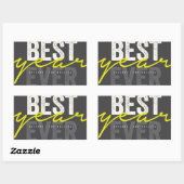 Beste jaar ooit handschrift script moderne feestda rechthoekige sticker (Vel)