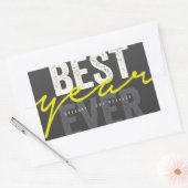 Beste jaar ooit handschrift script moderne feestda rechthoekige sticker (Envelop)