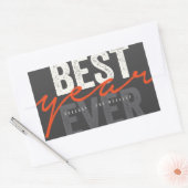 Beste jaar ooit handschrift script moderne feestda rechthoekige sticker (Envelop)