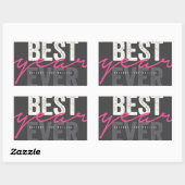 Beste jaar ooit handschrift script moderne feestda rechthoekige sticker (Vel)