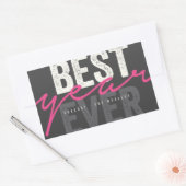 Beste jaar ooit handschrift script moderne feestda rechthoekige sticker (Envelop)