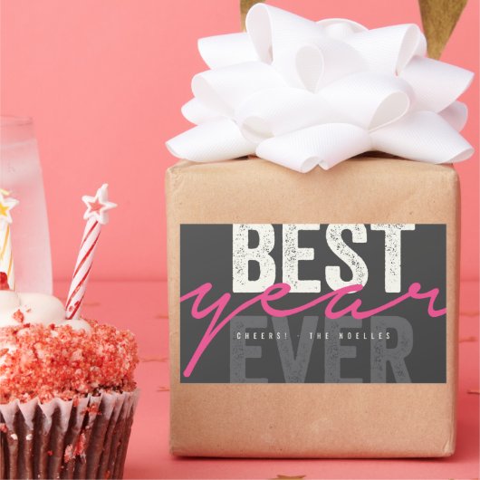 Beste jaar ooit handschrift script moderne feestda rechthoekige sticker (Feest)