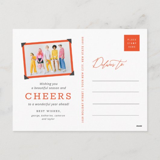Beste jaar ooit handschrift script moderne foto feestdagenkaart (Achterkant)