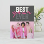 Beste jaar ooit handschrift script moderne foto feestdagenkaart (Staand voorkant)