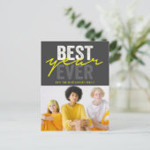 Beste jaar ooit handschrift script moderne foto feestdagenkaart (Staand voorkant)