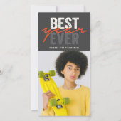 Beste jaar ooit handschrift script moderne foto feestdagenkaart (Voorkant)