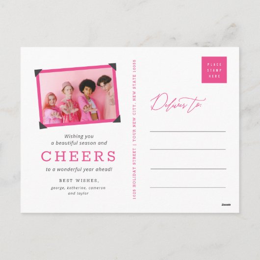 Beste jaar ooit handschrift script moderne foto feestdagenkaart (Achterkant)