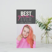 Beste Jaar Ooit Handschrift Script Moderne Foto Feestdagenkaart (Staand voorkant)