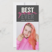 Beste Jaar Ooit Handschrift Script Moderne Foto Feestdagenkaart (Voorkant)