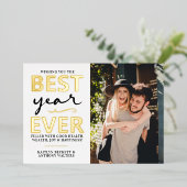 Beste jaar ooit | Happy New Year Photo Real Folie Feestdagenkaart (Staand Voorkant)