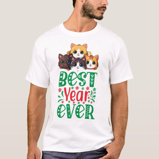 Beste jaar ooit katten t-shirt (Voorkant)