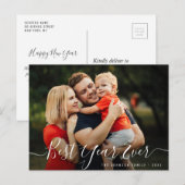 BESTE JAAR OOIT | Mooi script Gelukkig Nieuwjaar Briefkaart (Voorkant / Achterkant)