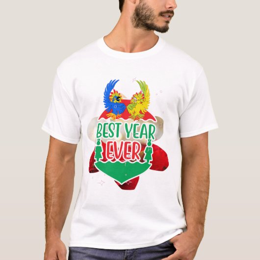Beste jaar ooit Party Birds T-shirt (Voorkant)