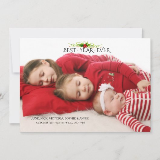 Beste jaar op feestdag feestdagenkaart (Voorkant)