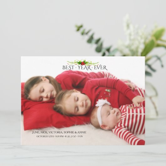 Beste jaar op feestdag feestdagenkaart (Staand voorkant)