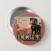 beste jager hond riboon ronde button 7,6 cm (Voorkant /achterkant)