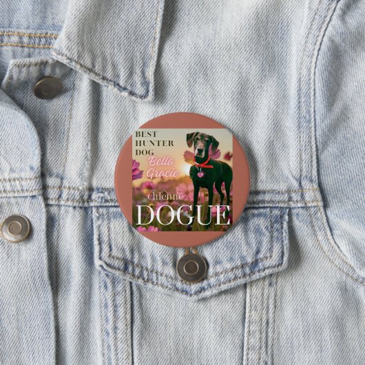 beste jager hond riboon ronde button 7,6 cm (In situ)