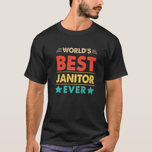 Beste Janitor Ever van Retro World T-shirt (Voorkant)